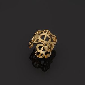 Nya design kvinnliga ringar titanstål bokstav hh brev par ring designer smycken hr0088s