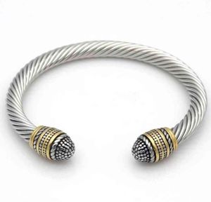 Mode Männer Frauen Edelstahl Twisted Cable Bracelet Armreifen Schmuck 4964625