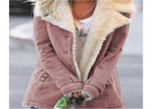 Womens päls krage ner jackor mode trend fleece långärmad knapp ner vadderade rockar designer vinter kvinnlig casual varm yttre8066862