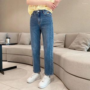 Women's Jeans Bear Embroidery Casual Women Heans High Waist Pockets Lady Streetwear Pants Trousers