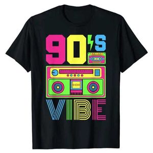 Koszulka damska Vibe 90s Style Style Moda 90 Odzież z tematyką 90. odzież Zabawne koszulka damska moda krótkie rękawy topl2405