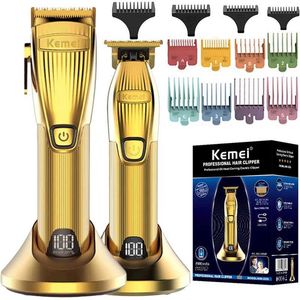 Elektrische Rucksfahrer Kemei Professional wiederaufladbares Haar Trimmer für Männer, die Friseur Shop Hair Clipper elektrischer Bart Haarschneider Maschine T240507 pflegen