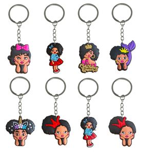 Anéis -chave Black Girl 10 Keychain para prêmios em sala de aula Favors Favores de presente Bolsas de chaves de chaveiro