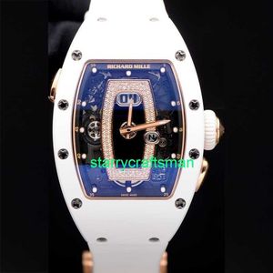 RM Luxury Watches Mechanical Watch Mills RM Women's Series RM037 Black Ceramic Women's Watch 52x34.4mm diameter STC9