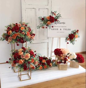 装飾的な花の花輪結婚式の装飾パーティーステージディスプレイコーナーフラワーズバックドロップホームフェスティバル装飾花ball