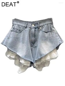 سراويل جينز للسيدات سراويل جينز عالية الخصر A-LINE SLING SOLD PATCHWORD BLANTS Short Pants 2024 Summer Fashion 29L7470