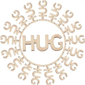 Storage Bottles 100 Pcs Wooden Crafts Hug Jar Filling Decoration DIY Letter Unfinished Words Cutouts