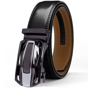 Belts Mens Belt Automatic Adjustable Belts Cow Strap Waist Strap Black Male Jeans Belts for Men Leisure Business Male Belts Y240507