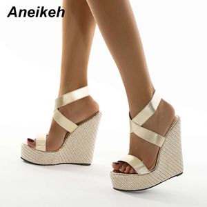 2024 Gladiator Wedges Sandals Women Cover Conder Platform Fashion Summer Cross High High Heels Sexy Shoes Size 35-42