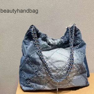 Chanells Cchanel Chanellies Bags Brand CF CC Jean Denim Shoule Classic Shopping Totes Luxury 22 Bag With Purses Inside Silver Hardware 2023 New Casual Handbags 23