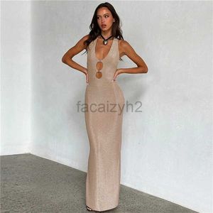 Casual Dresses Designer Dress Women's 2024 Spring New Sexy Long Dress Open Back Sleeveless Slim Fit Style Wrapped Hip Dress for Women Plus size Dresses