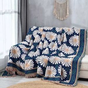 Blankets Retro USA UK Flag Cotton Sofa Cover Chair Throw Blanket Tapestry Bedspread Outdoor Beach Cape Tassel Boho Mat