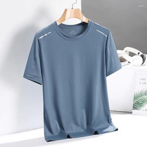 Herren Polos 2024 Sport T-Shirt für laufende Männer kurzärmelige Eisseide Summer Top Schnell trocknen Basketball Fitness Polo T-Shirt