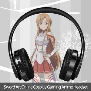 Headset Anime Star Swordsmanship Online Yuuki Asuna Wireless Bluetooth Headphone Game headworn with Microphone TF Card Slot Lämplig för iOS Android J240508