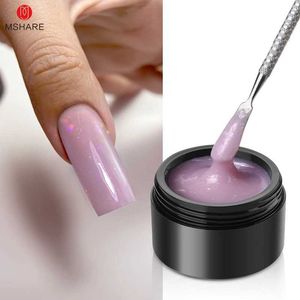 Żel paznokci mshare 50 g cekiny Flash Flash architektoniczne przedłużenie paznokci żel Purple Nude Pink UV LED klej do art. 240507