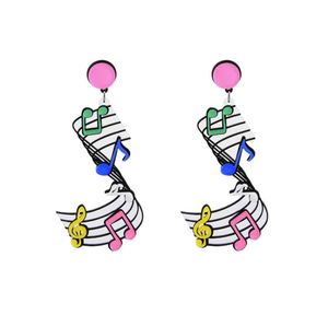 Creative Acrylic Musical Note Stud Earring For Women Colorful Party Jewelry Summer Holiday Girlfriend Earrings Whole1385512