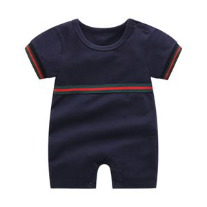 Vestiti di design del cifre neonato per neonati estiva per bambini per bambini a manica corta polo per bambini in pilo di cotone a strisce per bambini Romper 0-24m