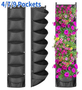 Wall Hanging Garden Grow Bag Felt Plant Growing Bag Flower Herbs Growing Pot Vertical Garden Planter Supplies Wall Mounted Bags H22493173