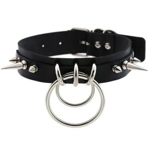 KMVEXO Punk Spike Metal Collar Girls Skórzanie Holołka Choker Naszyjnik dla kobiet imprezowych Chockers Gothic Jewelry Harajuku 20191535473