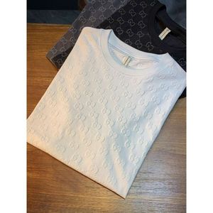 2024 Summer Ny kortärmad t-shirt Tshirts för herr Hong Kong modemärke tryckt mångsidig bomullsstrånad halvärmad t-shirt varumärken
