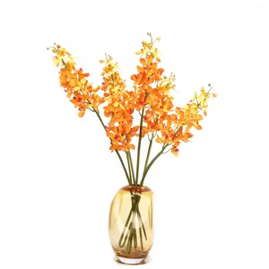 Flores decorativas Vanda Orchid Flor artificial para decoração de casamento Touch Real Touch Latex Coating India