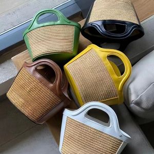 Tasarımcı Çanta Moda Mini Sepet Saman Dokuma Omuz Çantaları Lüks Yaz Raffias Rattan Çanta Kadınlar Çapraz Vücut Tavaları Erkek Lady debriyaj Seyahat Plaj Çantası