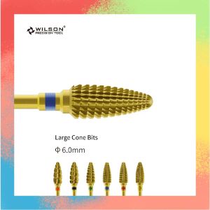 Bits wilson grande cone bitstools unhas cortadores para manicure broca bits acessórios de unhas removem hard gel grátis