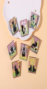 Enamel Broothes Luksusowe anime tarot czarny kot urocza odznaka Akcesoria odzieży moda biżuteria kreskówka broszka vintage cała 9737274