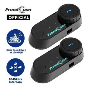 Cell Phone Earphones Freedconn T Com VB Motorcycle Intercom Helmet Bluetooth Headphones BT 5.0 FM Music Sharing Group Intercom 6 Riders J240508