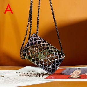 Designer Mini Lady Banquet Bag 10a Mirror Mass Hollow Out Diamante Flap Bag Luxury Chain Shoulder Bag With Box LC440