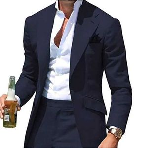 남자 양복 블레이저 2024 비즈니스 및 레저 남성은 한 단추 신랑 볼 파티 이브닝 ​​드레스 맞춤형 재킷 바지 2 조각 웨딩 방문자 Q240507
