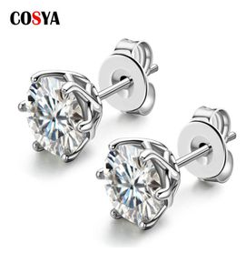 Stud Cosya Real 0.5-1 Caratcolor Diamond Earrings for Women 925 Sterling Silver Fine Jewelry Engagement Gifts 2210209000174
