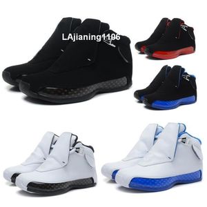 Mens basketskor 18 18S OG White Red Suede Sport Royal Blue Black Chrome Chaussures 2024 Man Scarpe Trainers Tennis Sneakers Storlek 7-13