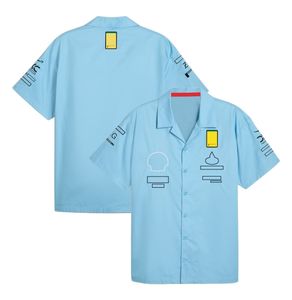 F1 2024 Team Short-Sleeved Shirt Formel 1 Special Edition Officiella uniformer Skjortor Män Workwear Polo Shirts Summer Blue Jersey Tops