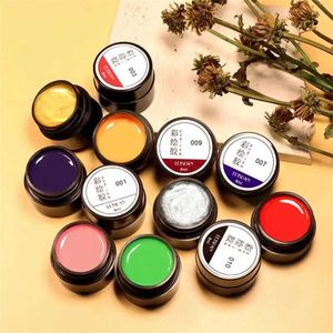 Nail Gel 12 color nail painting glue solid white silver gold pigment gel line drawing hand decoration Q240507