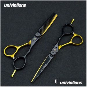 Hair Scissors 5.5/6.0 Japan Steel Professional Barber Kit Hairdressing Shears Hairstylist Cutting Set Drop Delivery Products Care Styl Otcaz