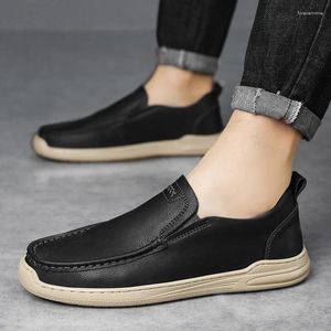 Casual Shoes Sports Men's Lefu Versatile Leather Black Design Low Cut