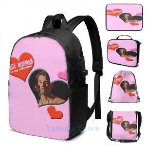 Zaino divertente stampa grafica jace norman è il mio vallentine USB Charge School Borse Women Bag Travel Laptop