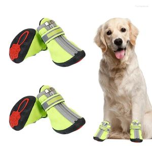 Dog Apparel Waterproof Shoes 4 PCS Adjustable Winter Boots Protector Anti-Slip Booties For Hardwood Floors