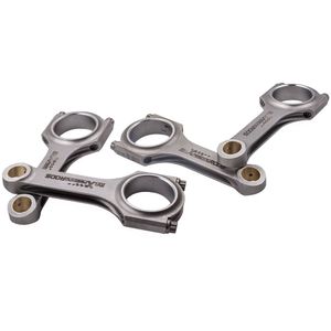 Maxpeedingrods Novo 4 x Hields de conexão de aço forjado 4340 para Ford Sierra Pinto 2.0L 128,3 mm com parafusos ARP 2000