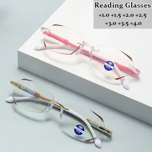 サングラスリムレスの女性男性はメガネを読んでいるユニセックスフィニッシュアンチブルーライトファーションアイグラス