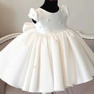 Christening dresses Baby Baptist Dress Princess Bride Maid Childrens Girl Elegant Bow Party and Wedding Christmas Q240507