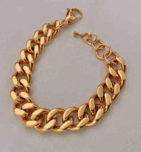 Stainls acciaio da 12 mm Women Women Simple Strayering Necklace Oro Spetto pesante grosso pianto cubano Curbo Leggering Necklace2971001