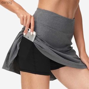 Gonne Sean tsing gonne con pantaloncini da donna 2 in 1 mini skort traspirante sportivo atletico che corre il baseball da baseball gallia da badminton y240508