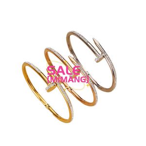 Tasarımcı Cartres Bangle Kajia Modaya Modaya uygun 18K Altın Bilek Moda Full Diamond Nail Çift Çift İşsiz Çelik Açık 6J2U