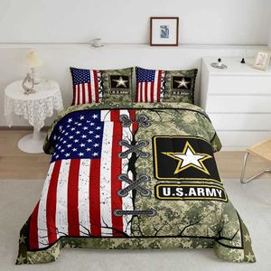 Bedding conjunta 3 pedaços de camuflagem cinza de roupa de cama confortável em tamanho de camuflagem em tamanho real Série de roupas de cama para crianças de camuflagem infantil j240507