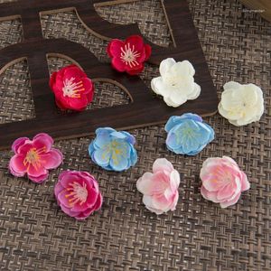 Fiori decorativi 100pcs seta fiore artificiale fiori di ciliegia per ghirlande natalizie di nozze casa doni di scrapbooking fai -da -te box s