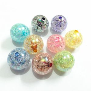 Beads New Design Crack Beads 14mm/16mm/18mm/20mm Cored Crack Ab Beads for Fashion Chunky Jewelry