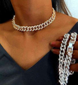Choucong Hip Hop Bling Fashion Chains Jewelry Mens Gold Silver Miami Кубинская связь ожерелья цепи алмазы хрусталь