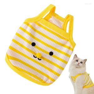 Katzenkostüme gestreiftes Hemd für streifen ärmellose T-Shirt dehnbar atmungsaktives süße Kätzchen T-Shirts kleines Medium 3-11